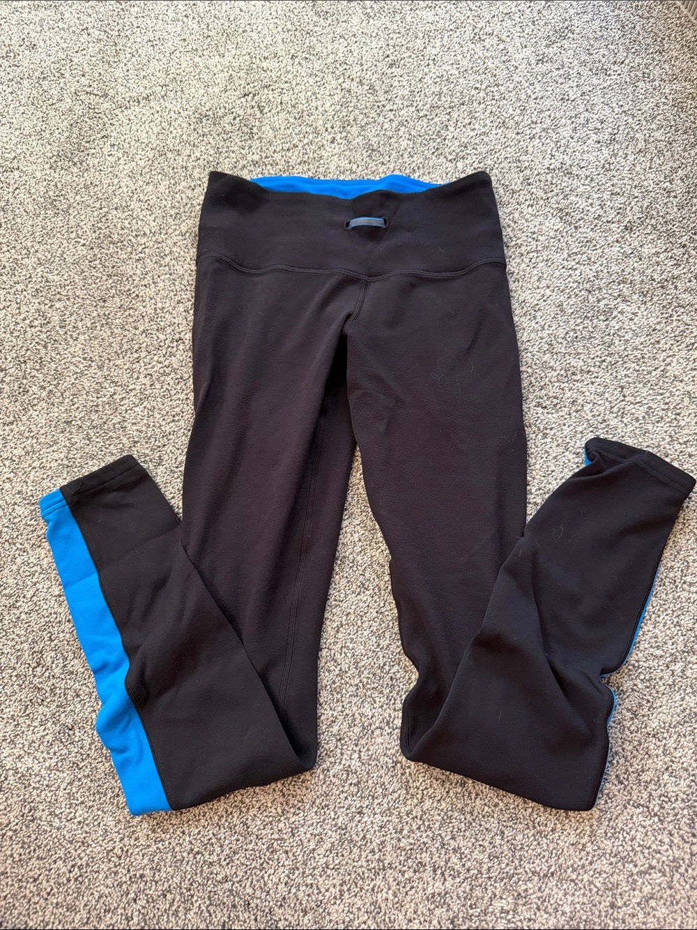 lululemon athletica Black Leggings with Blue Accents